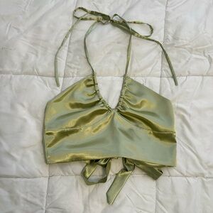 Sage green halter top